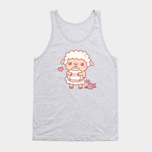 Cute Sheep With Wool Sweater Funny Tank Top